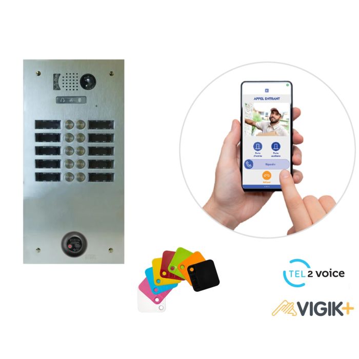 Kit Tel2voice avec contrôle d'accès préprogrammé 10 boutons main product photo