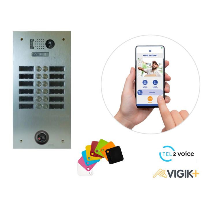 Kit Tel2voice avec contrôle d'accès préprogrammé 12 boutons main product photo