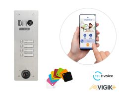 Kit Tel2voice avec contrôle d'accès préprogrammé 4 boutons