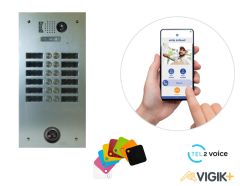 Kit Tel2voice avec contrôle d'accès préprogrammé 12 boutons